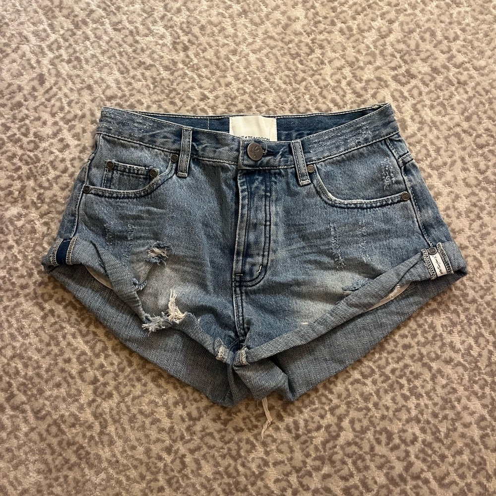 One Teaspoon- Denim Blue Bandit Shorts